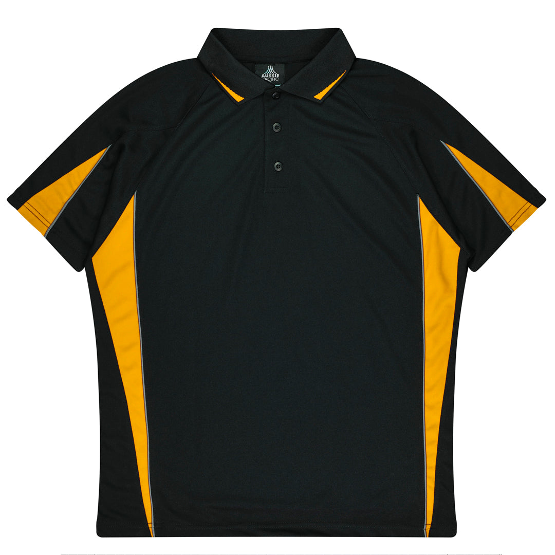 House of Uniforms The Eureka Polo Shirt | Mens Aussie Pacific Black/Gold