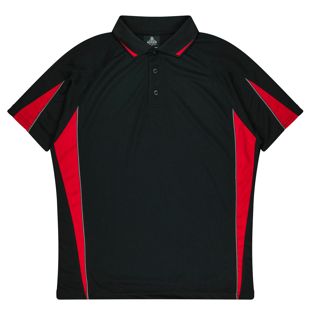 House of Uniforms The Eureka Polo Shirt | Mens Aussie Pacific Black/Red