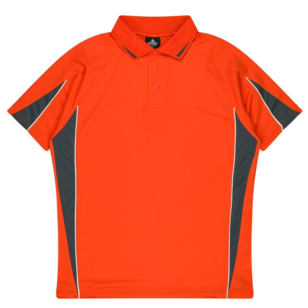 House of Uniforms The Eureka Polo Shirt | Mens Aussie Pacific Orange/Charcoal
