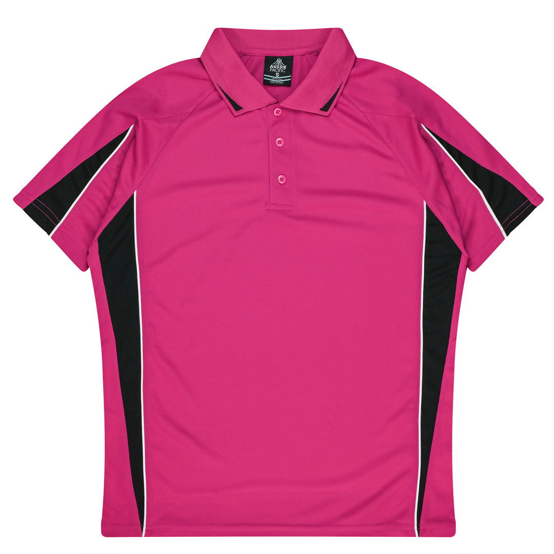 House of Uniforms The Eureka Polo Shirt | Mens Aussie Pacific Pink/Black