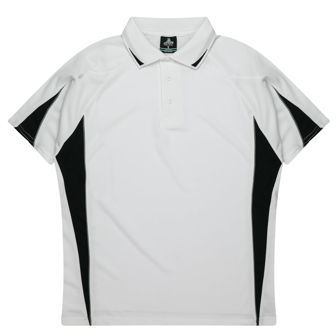 House of Uniforms The Eureka Polo Shirt | Mens Aussie Pacific White/Black