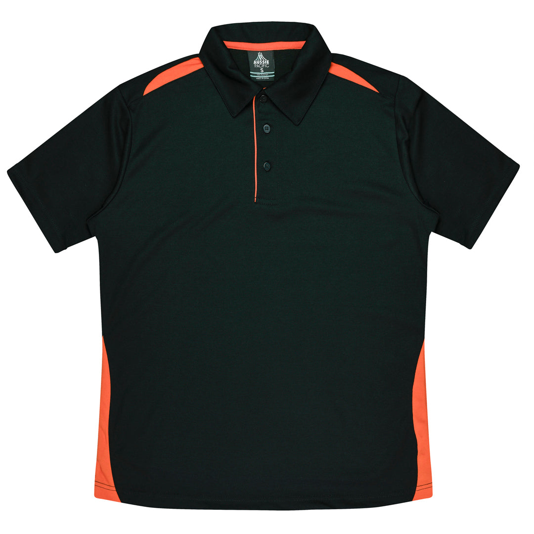 House of Uniforms The Paterson Polo Shirt | Mens Aussie Pacific Black/Orange