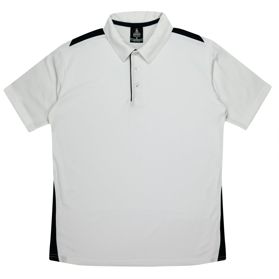 House of Uniforms The Paterson Polo Shirt | Mens Aussie Pacific White/Black