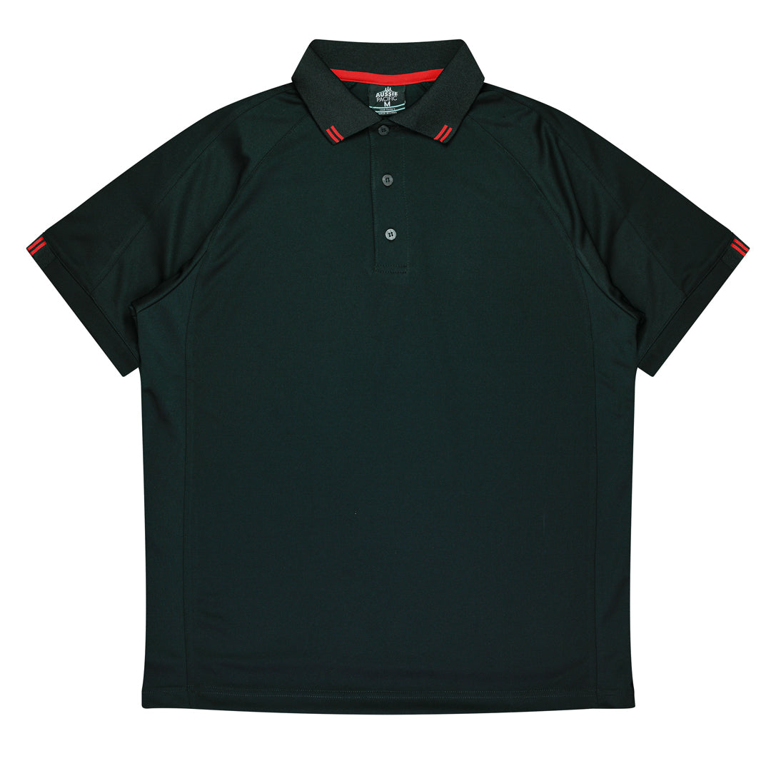 House of Uniforms The Flinders Polo | Mens | Short Sleeve Aussie Pacific Black/Red