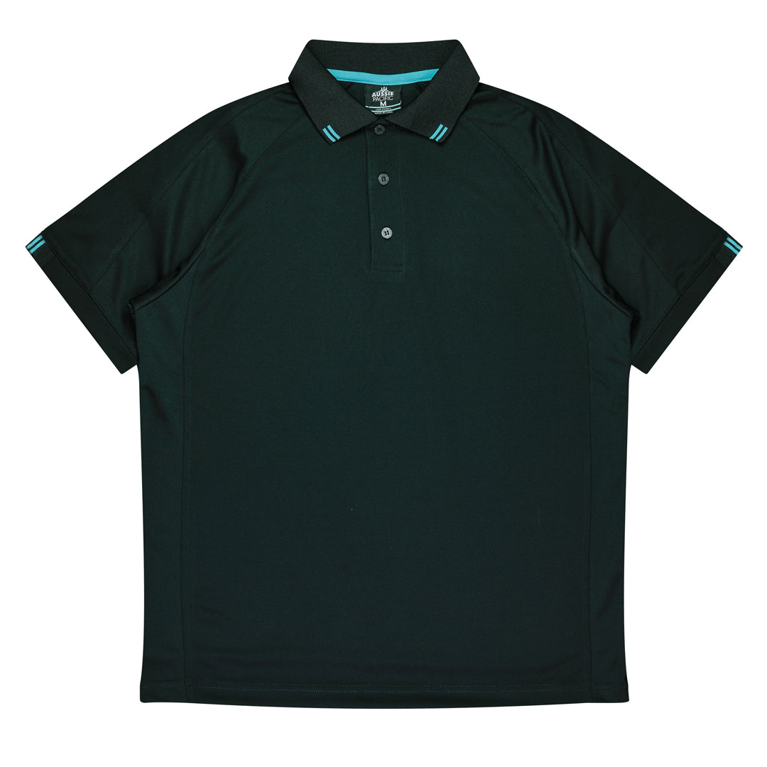 House of Uniforms The Flinders Polo | Mens | Short Sleeve Aussie Pacific Black/Teal