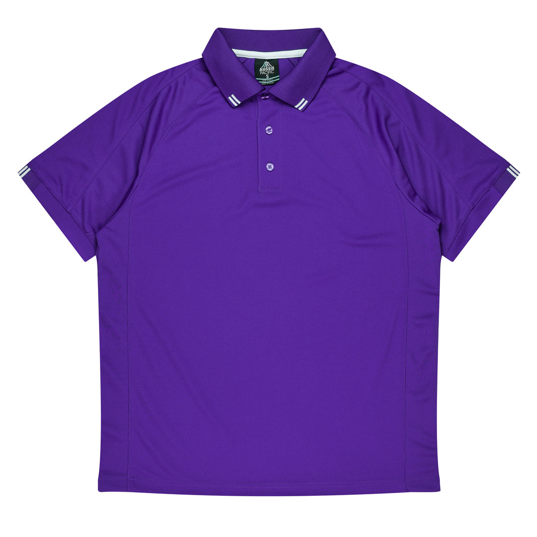 House of Uniforms The Flinders Polo | Mens | Short Sleeve Aussie Pacific Purple/White