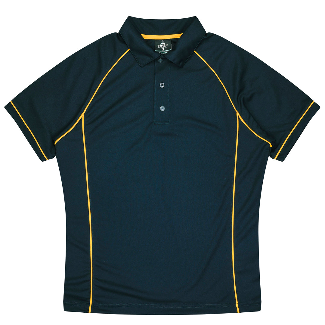 House of Uniforms The Endeavour Polo | Mens | Short Sleeve | Plus Aussie Pacific Navy/Gold