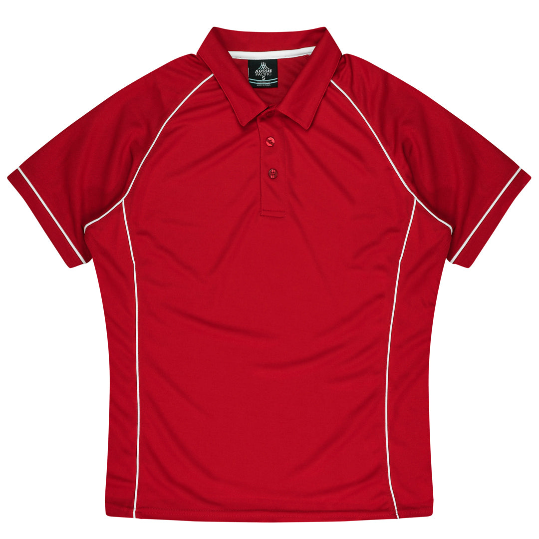 House of Uniforms The Endeavour Polo | Mens | Short Sleeve Aussie Pacific Red/White