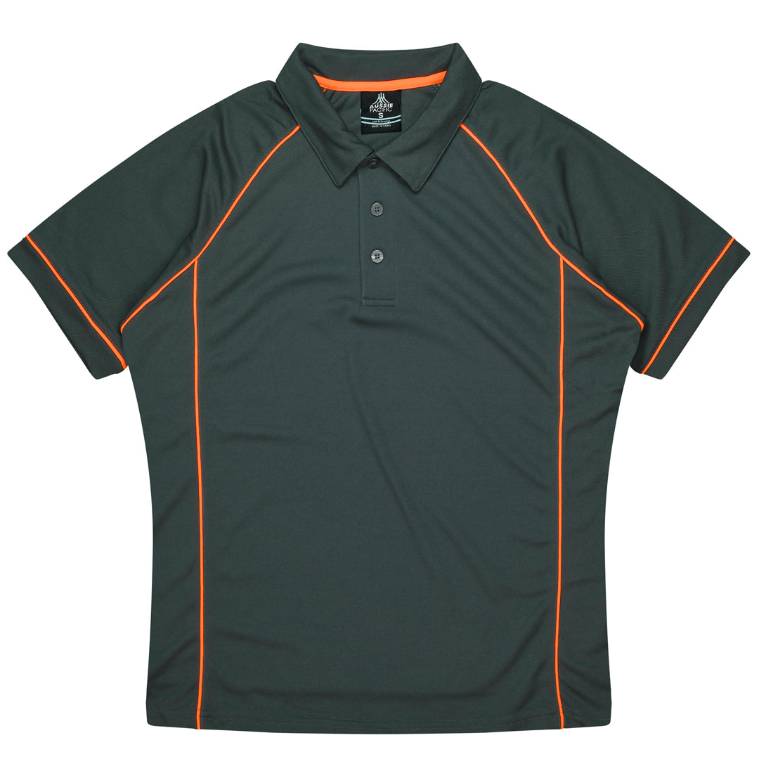 House of Uniforms The Endeavour Polo | Mens | Short Sleeve Aussie Pacific Slate/Fluro Orange