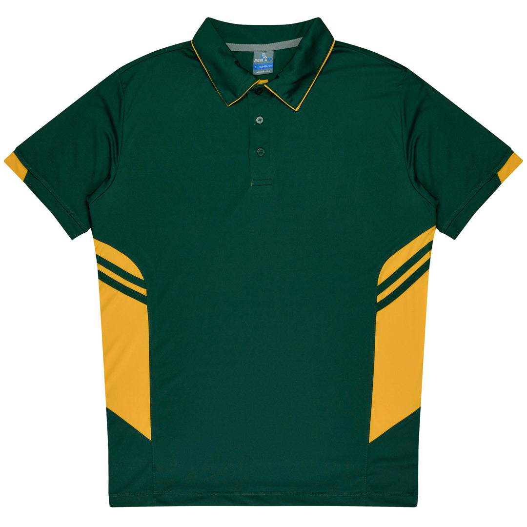 House of Uniforms The Tasman Polo | Mens | Short Sleeve | Mixed Base Aussie Pacific Bottle/Gold