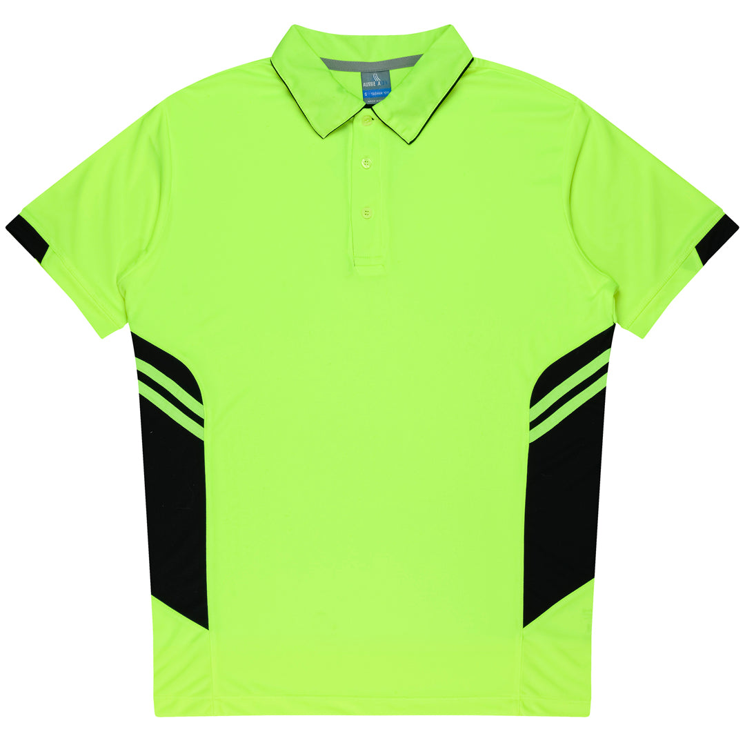 House of Uniforms The Tasman Polo | Mens | Short Sleeve | Neon Base Aussie Pacific Neon Yellow/Black