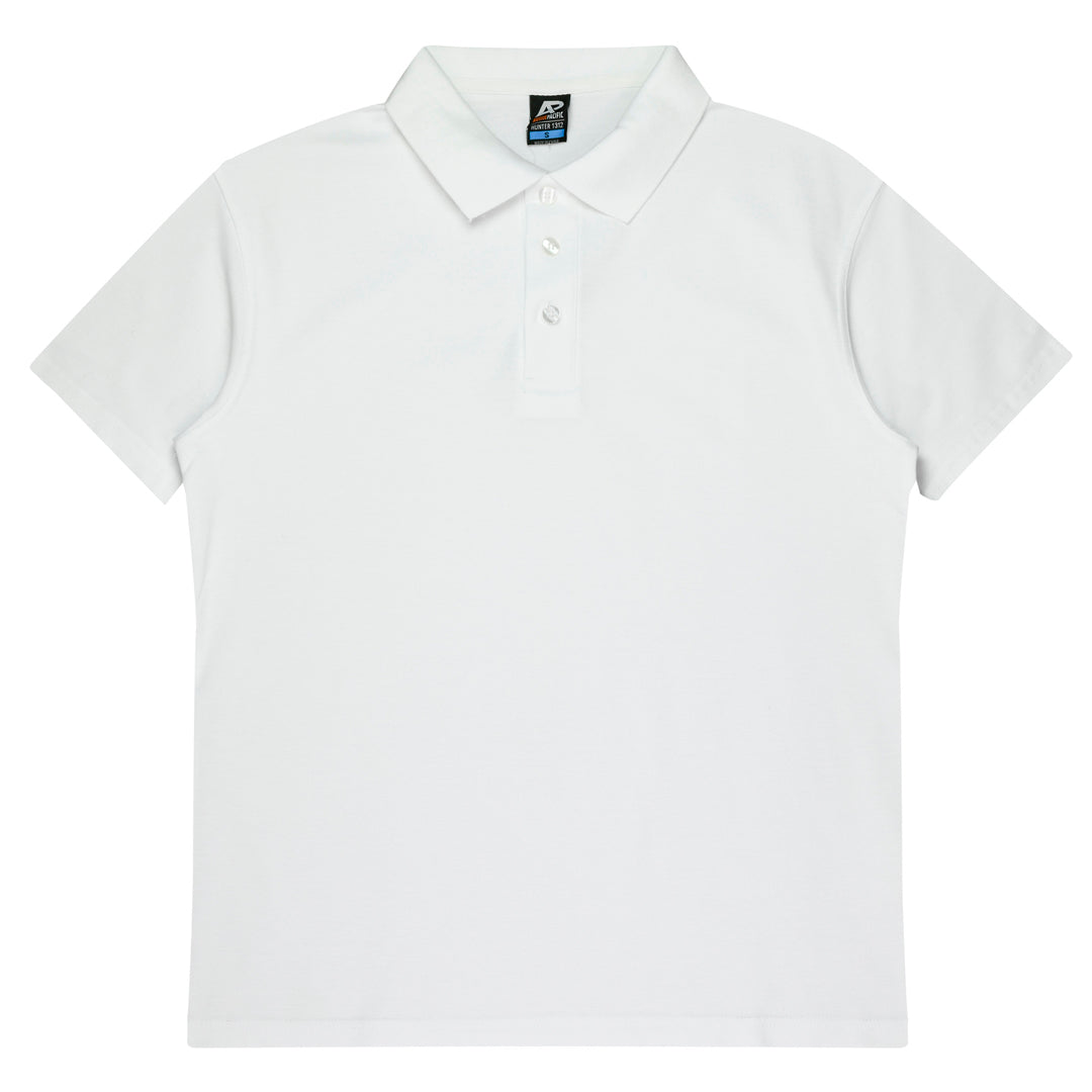 House of Uniforms The Hunter Polo | Mens | Short Sleeve | Plus Aussie Pacific White