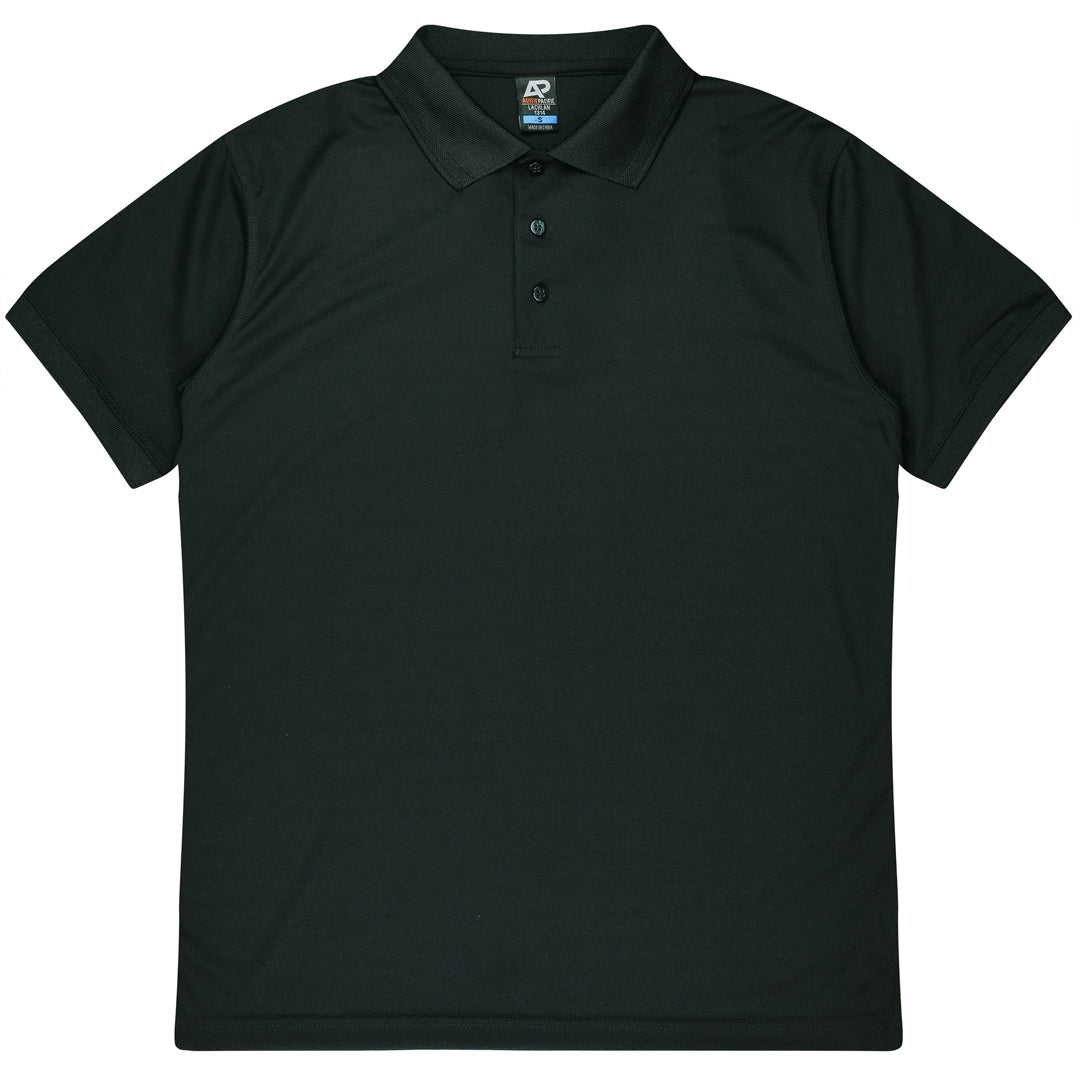 House of Uniforms The Lachlan Polo | Mens | Short Sleeve Aussie Pacific Black