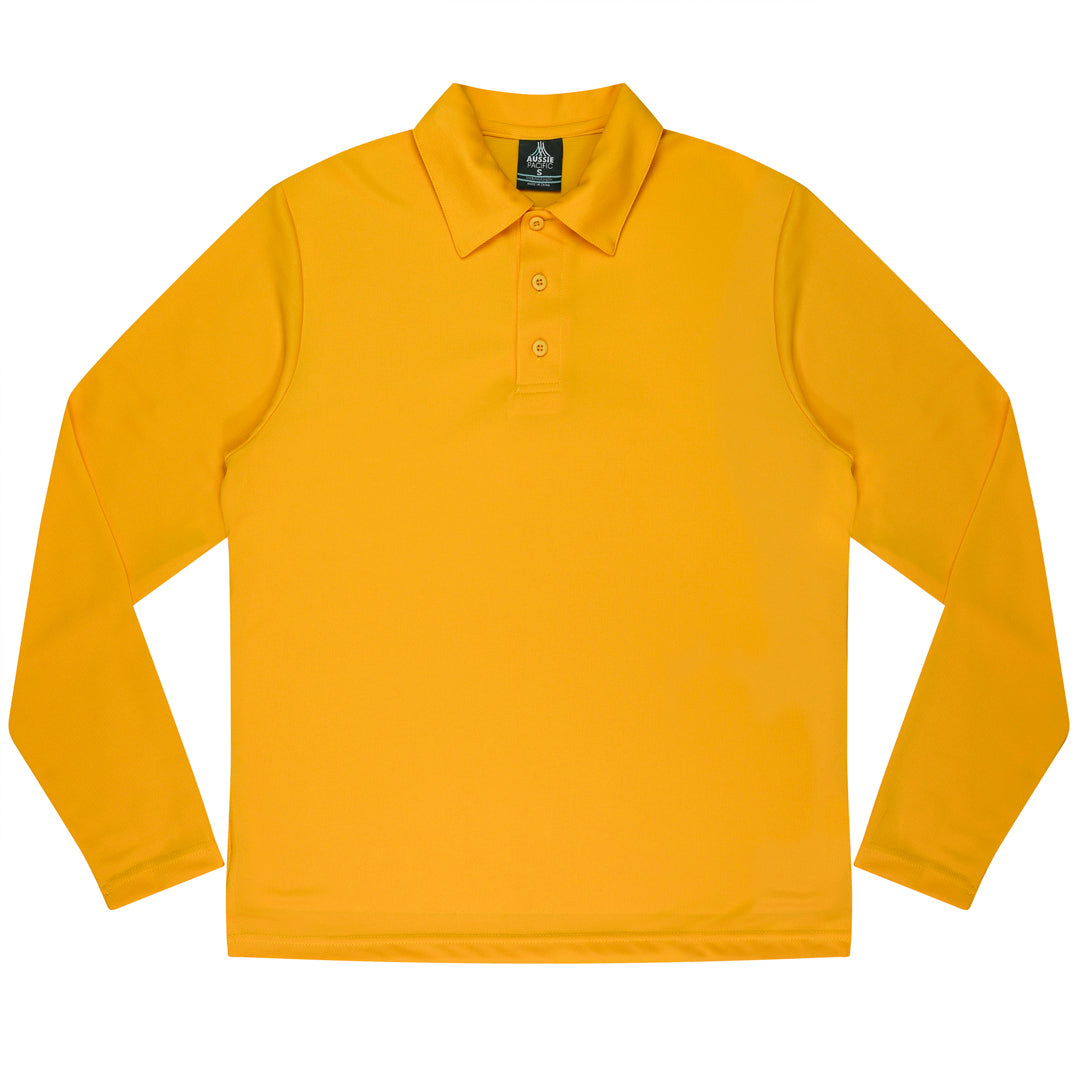 House of Uniforms The Botany Polo | Mens | Long Sleeve Aussie Pacific Gold