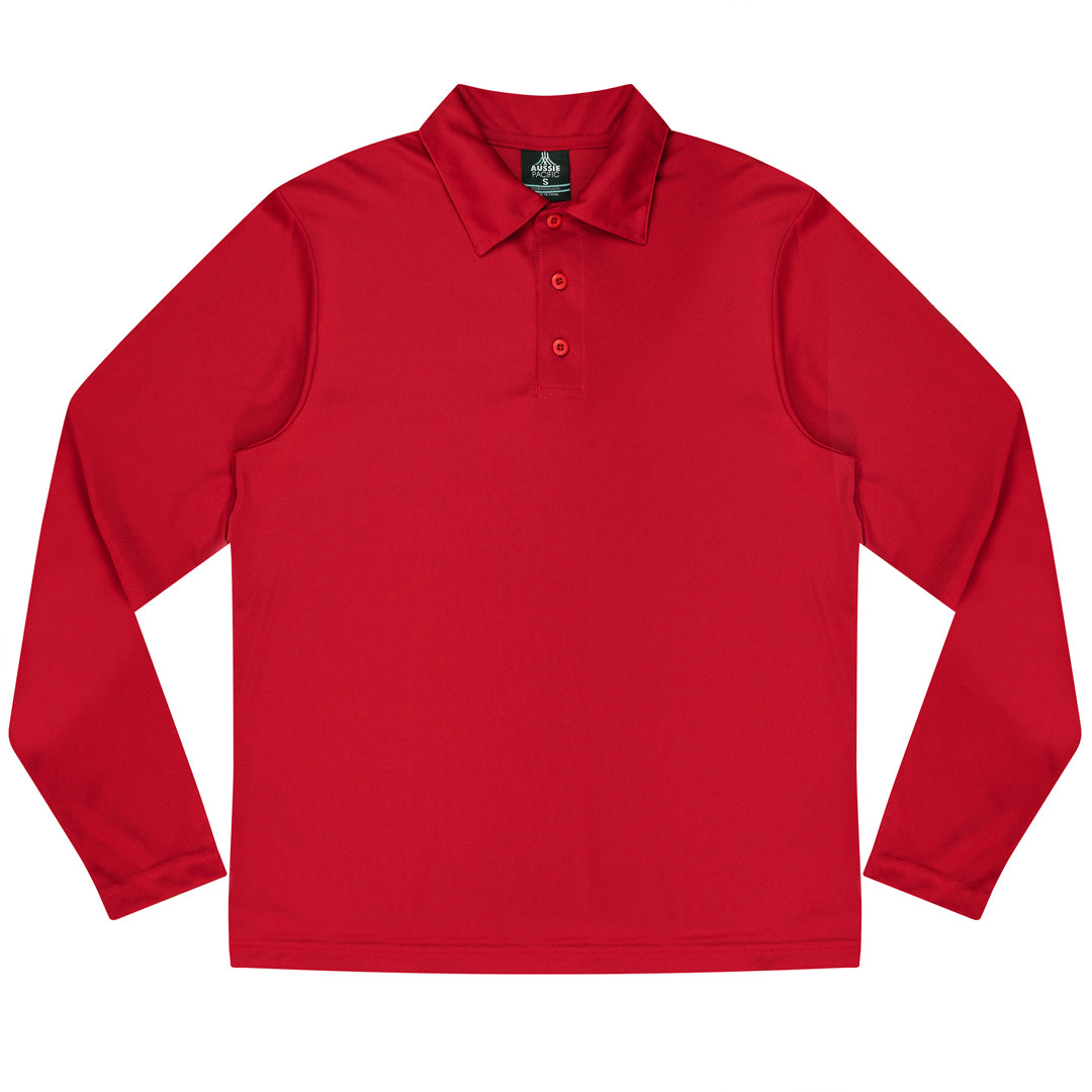 House of Uniforms The Botany Polo | Mens | Long Sleeve Aussie Pacific Red