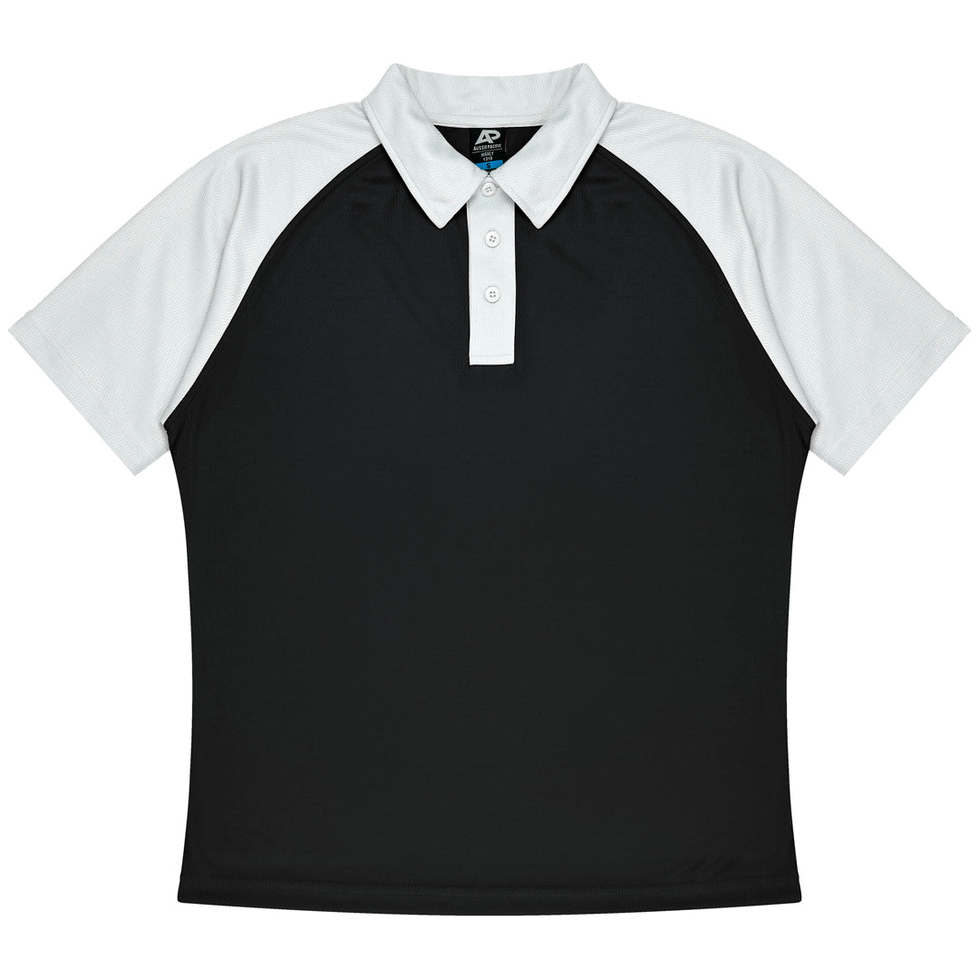 House of Uniforms The Manly Beach Polo | Mens | Short Sleeve Aussie Pacific Black/White
