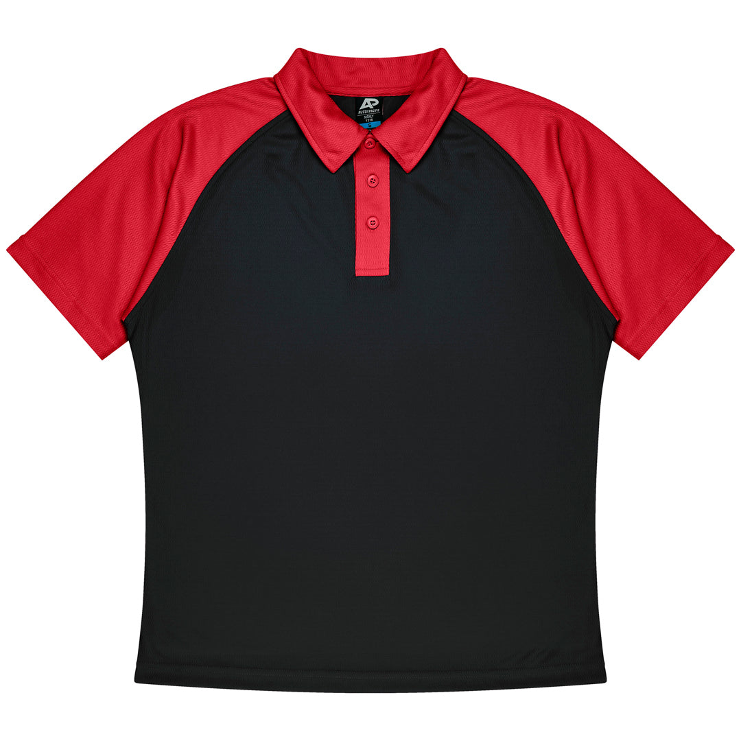 House of Uniforms The Manly Beach Polo | Mens | Plus | Short Sleeve Aussie Pacific Black/Red