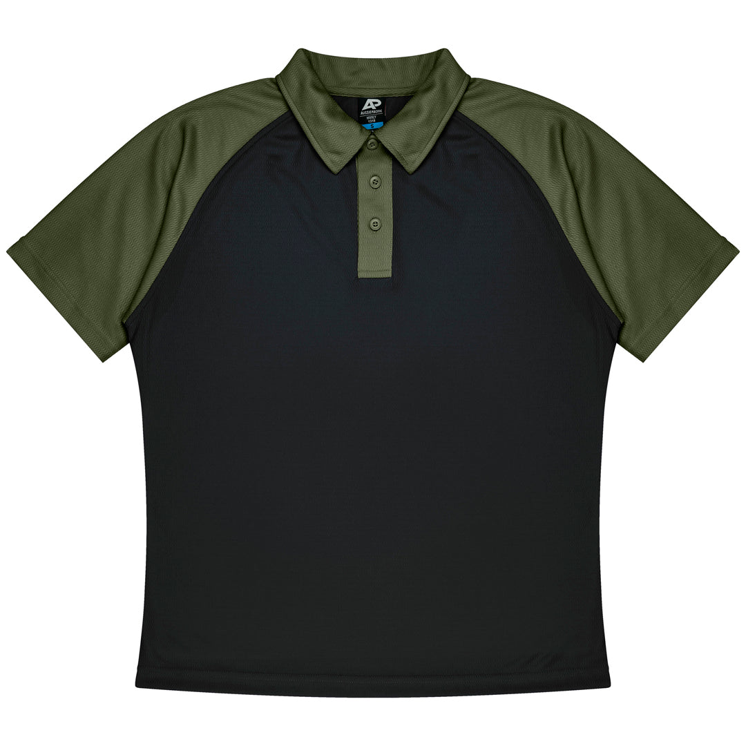 House of Uniforms The Manly Beach Polo | Mens | Plus | Short Sleeve Aussie Pacific Black/Army