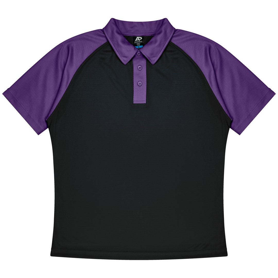 House of Uniforms The Manly Beach Polo | Mens | Short Sleeve Aussie Pacific Black/Purple
