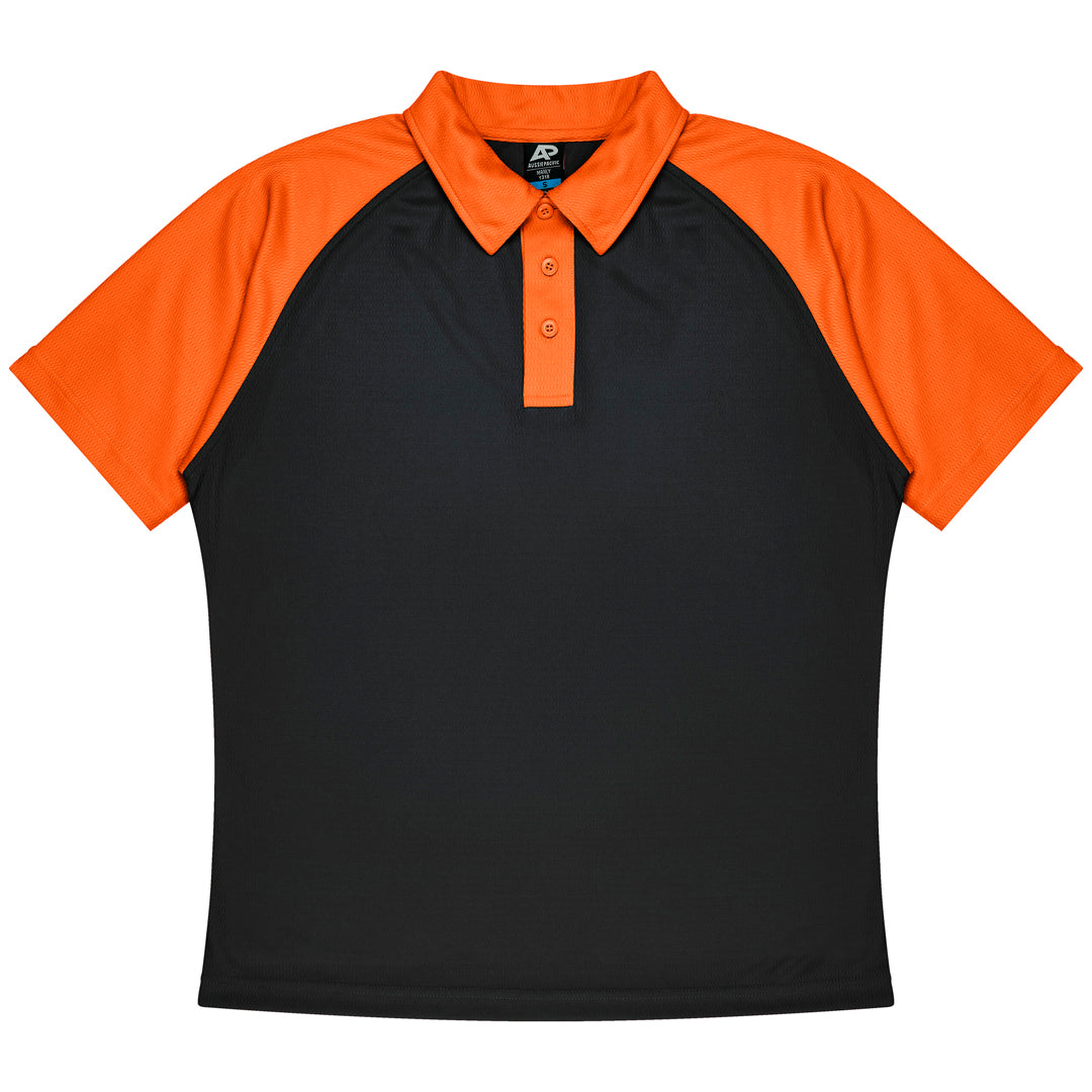 House of Uniforms The Manly Beach Polo | Mens | Short Sleeve Aussie Pacific Black/Orange