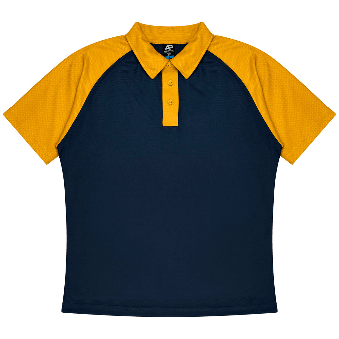 House of Uniforms The Manly Beach Polo | Mens | Short Sleeve Aussie Pacific Navy/Gold
