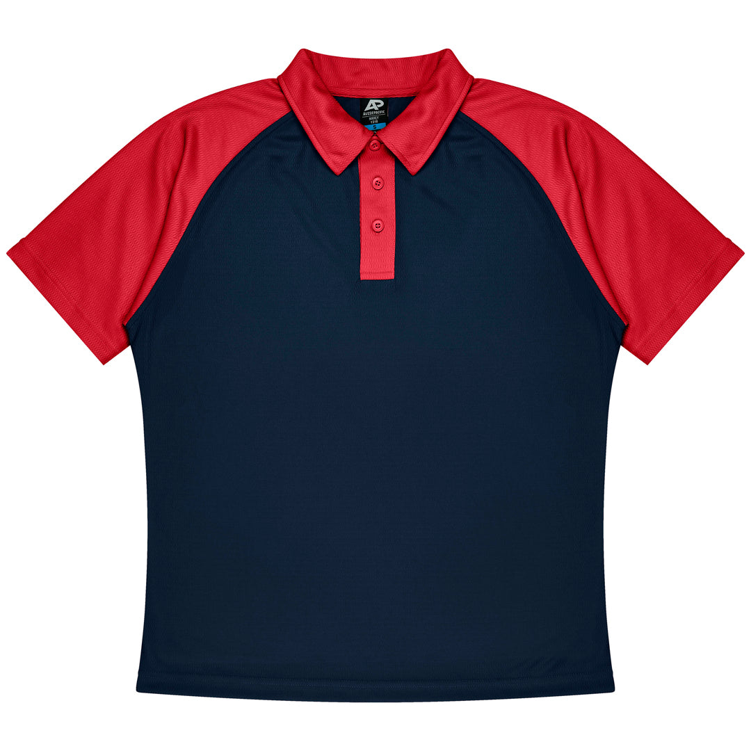 House of Uniforms The Manly Beach Polo | Mens | Plus | Short Sleeve Aussie Pacific Navy/Red