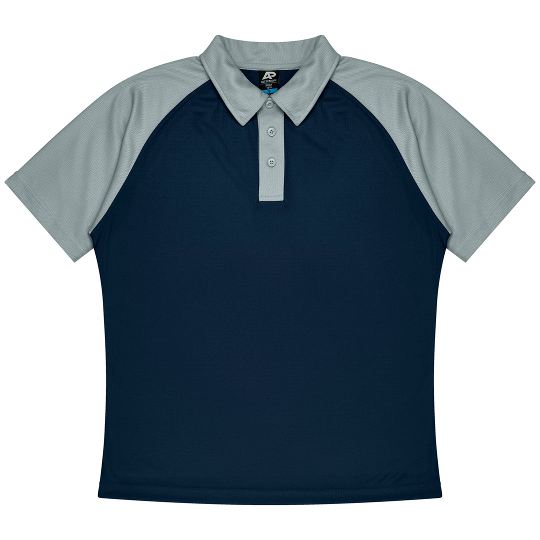 House of Uniforms The Manly Beach Polo | Mens | Short Sleeve Aussie Pacific Navy/Grey