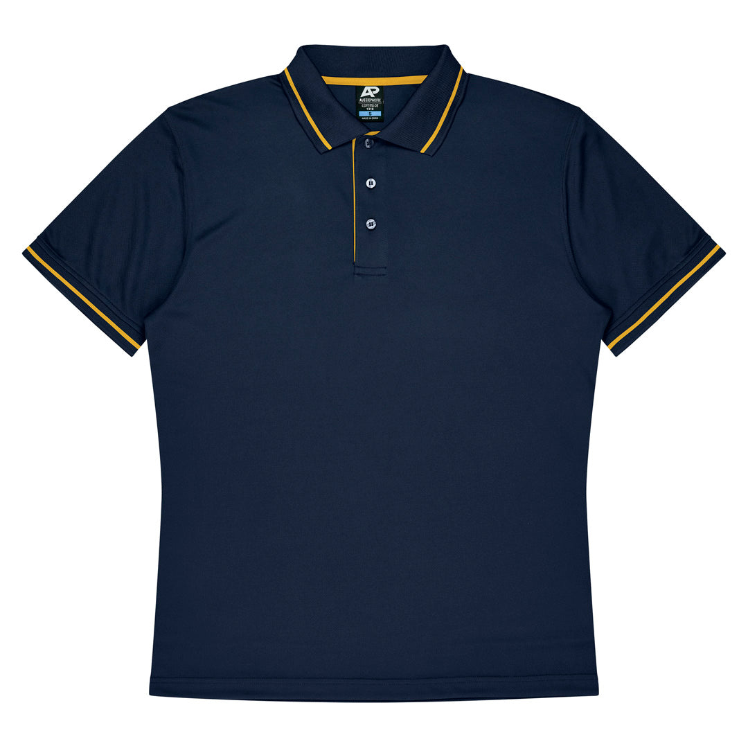 House of Uniforms The Cottesloe Polo | Mens | Short Sleeve Aussie Pacific Navy/Gold