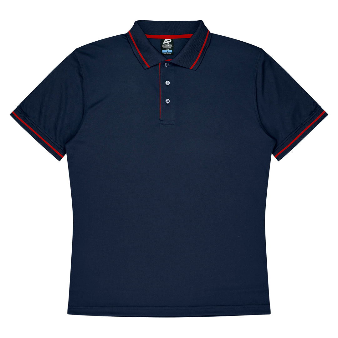 House of Uniforms The Cottesloe Polo | Mens | Short Sleeve Aussie Pacific Navy/Red
