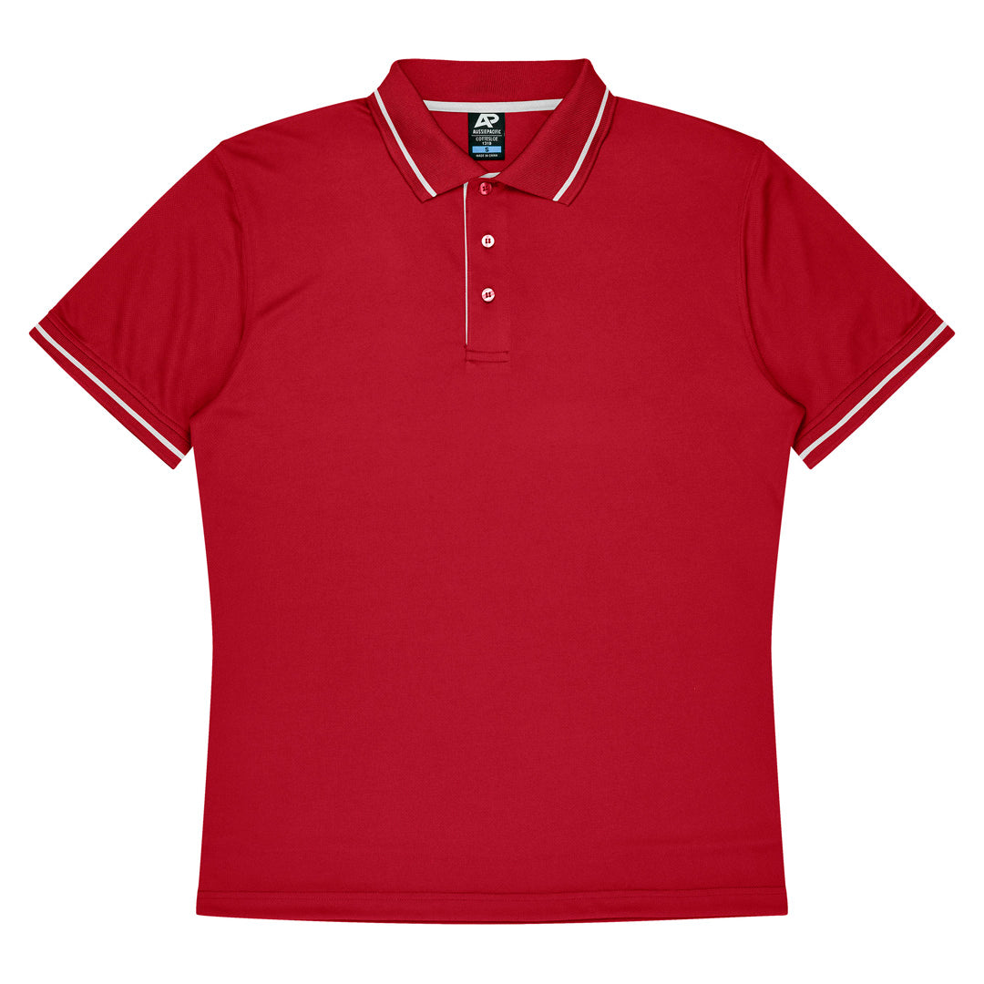 House of Uniforms The Cottesloe Polo | Mens | Short Sleeve Aussie Pacific Red/White