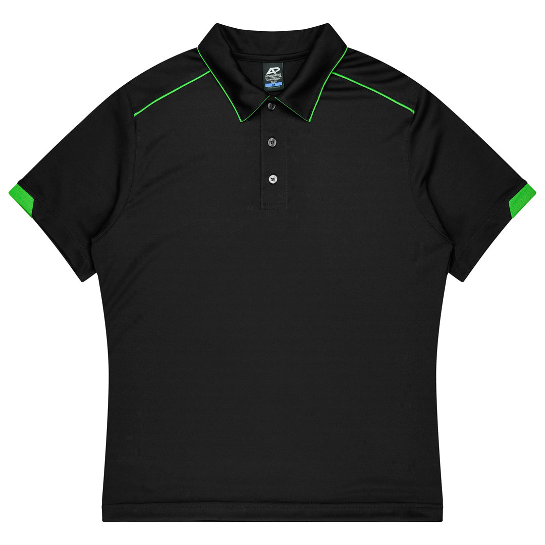 House of Uniforms The Currumbin Polo | Mens | Plus | Short Sleeve Aussie Pacific Black/Green