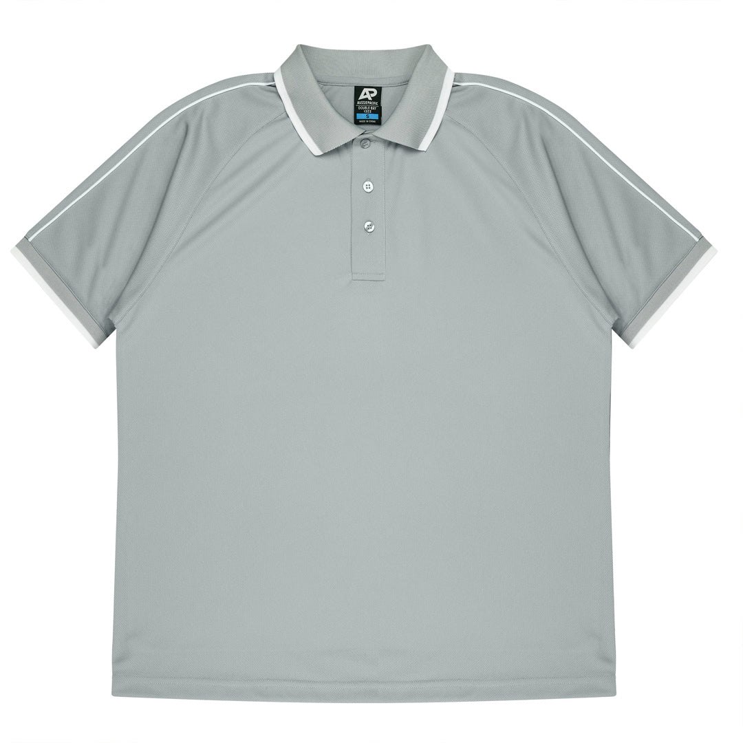 House of Uniforms The Double Bay Polo | Mens | Short Sleeve Aussie Pacific Silver/White