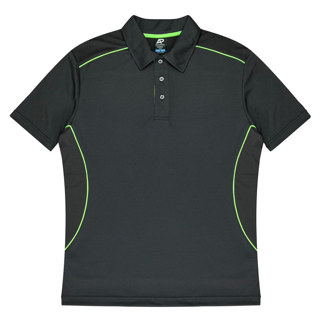 House of Uniforms The Kuranda Polo | Mens | Short Sleeve Aussie Pacific Slate/Neon Green
