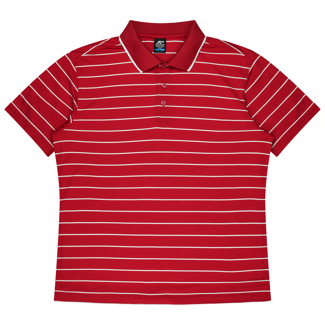 House of Uniforms The Vaucluse Polo | Mens | Short Sleeve Aussie Pacific Red/White