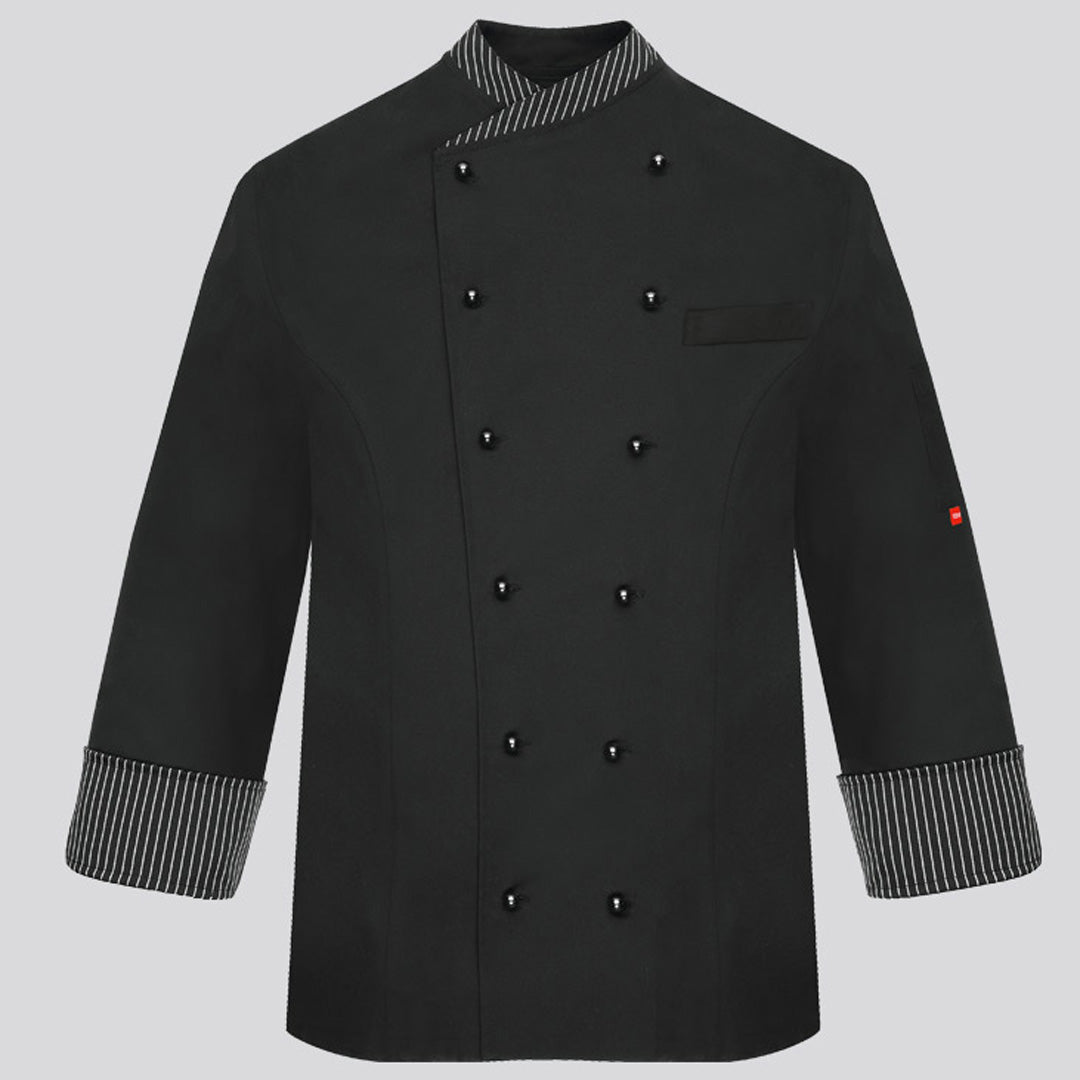 House of Uniforms The Granada Chefs Jacket | Long Sleeve | Adults Toma Black