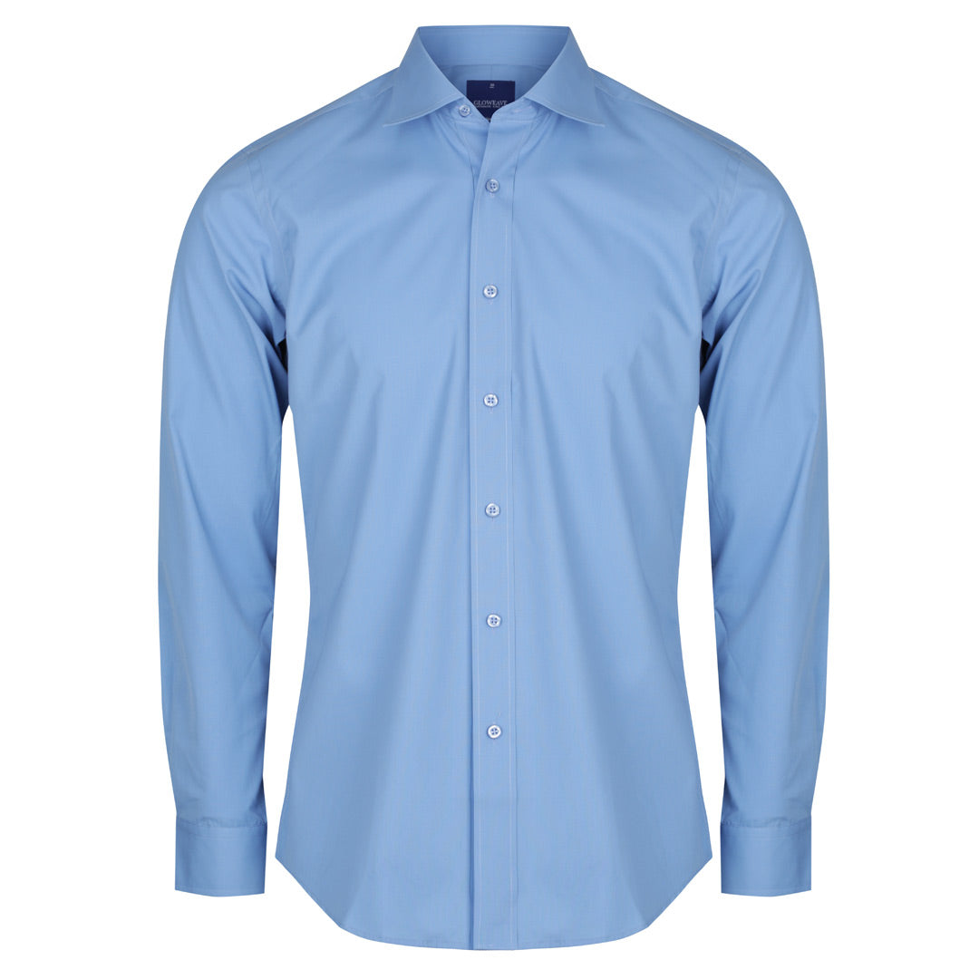 House of Uniforms The Nicholson Shirt | Mens | Slim Fit | Long Sleeve Gloweave French Blue