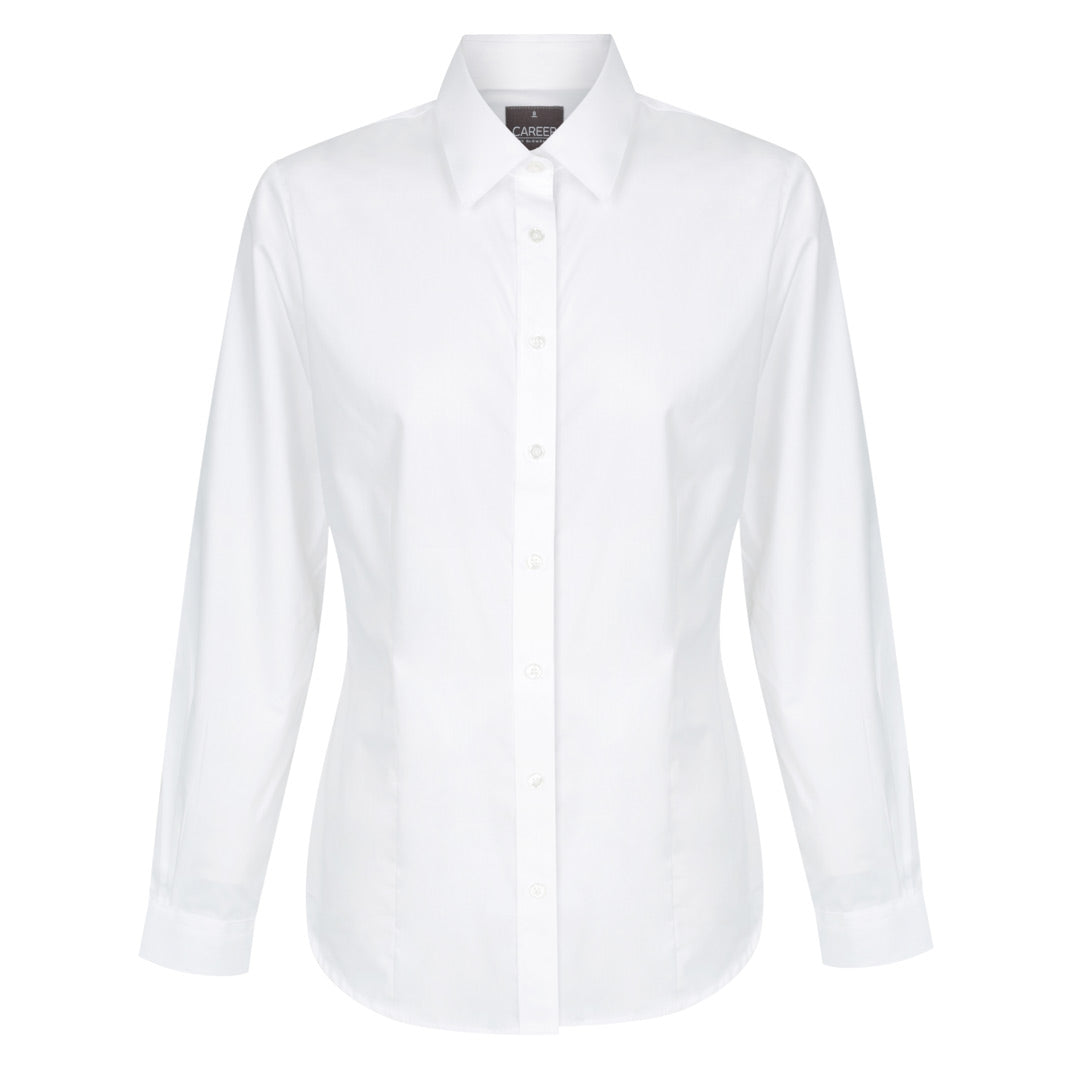House of Uniforms The Nicholson Shirt | Ladies | Slim Fit | Long Sleeve Gloweave Star White