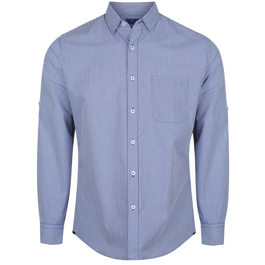 House of Uniforms The Westgarth Shirt | Mens | Long Sleeve | Slim Gloweave Navy