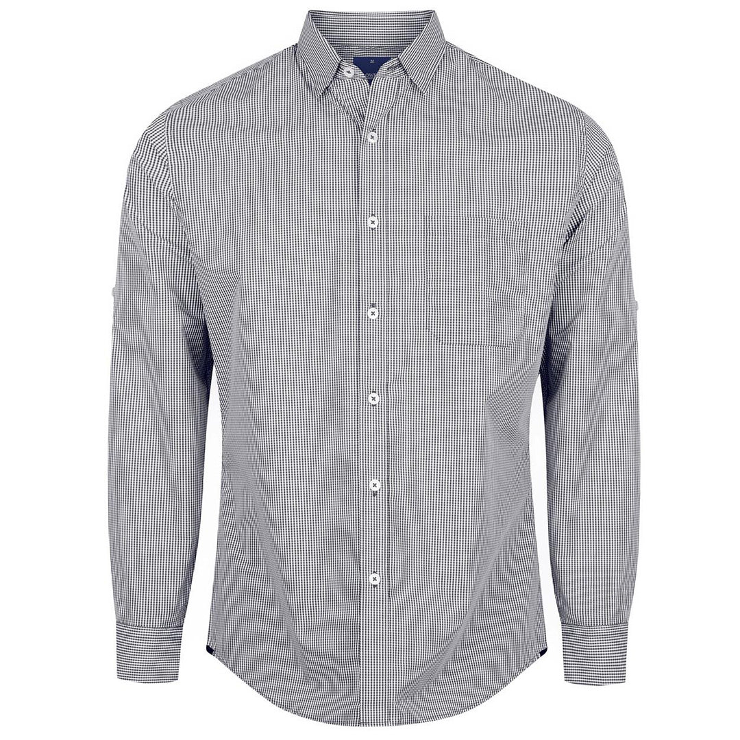 House of Uniforms The Westgarth Shirt | Mens | Long Sleeve | Slim Gloweave Black