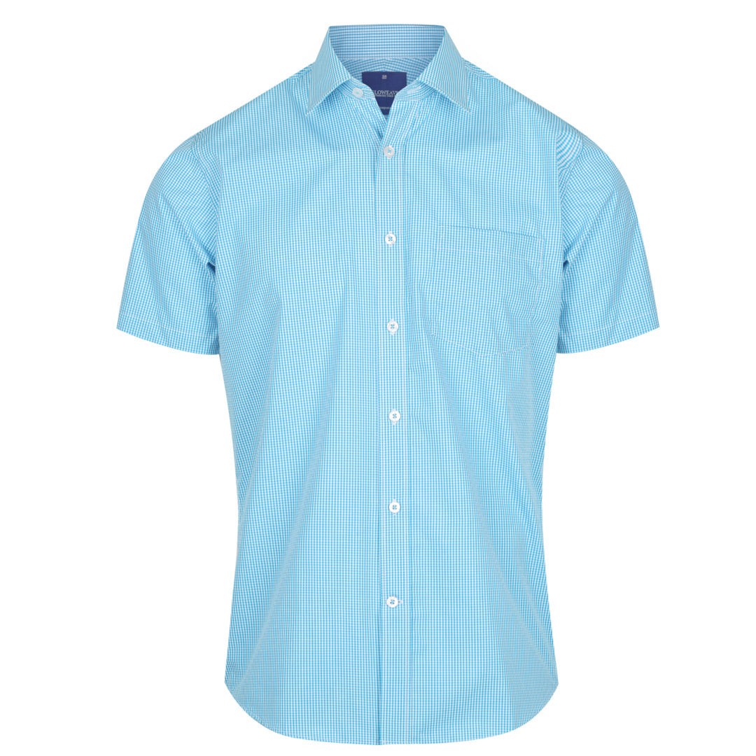 House of Uniforms The Westgarth Shirt | Mens | Short Sleeve | Classic Gloweave Teal