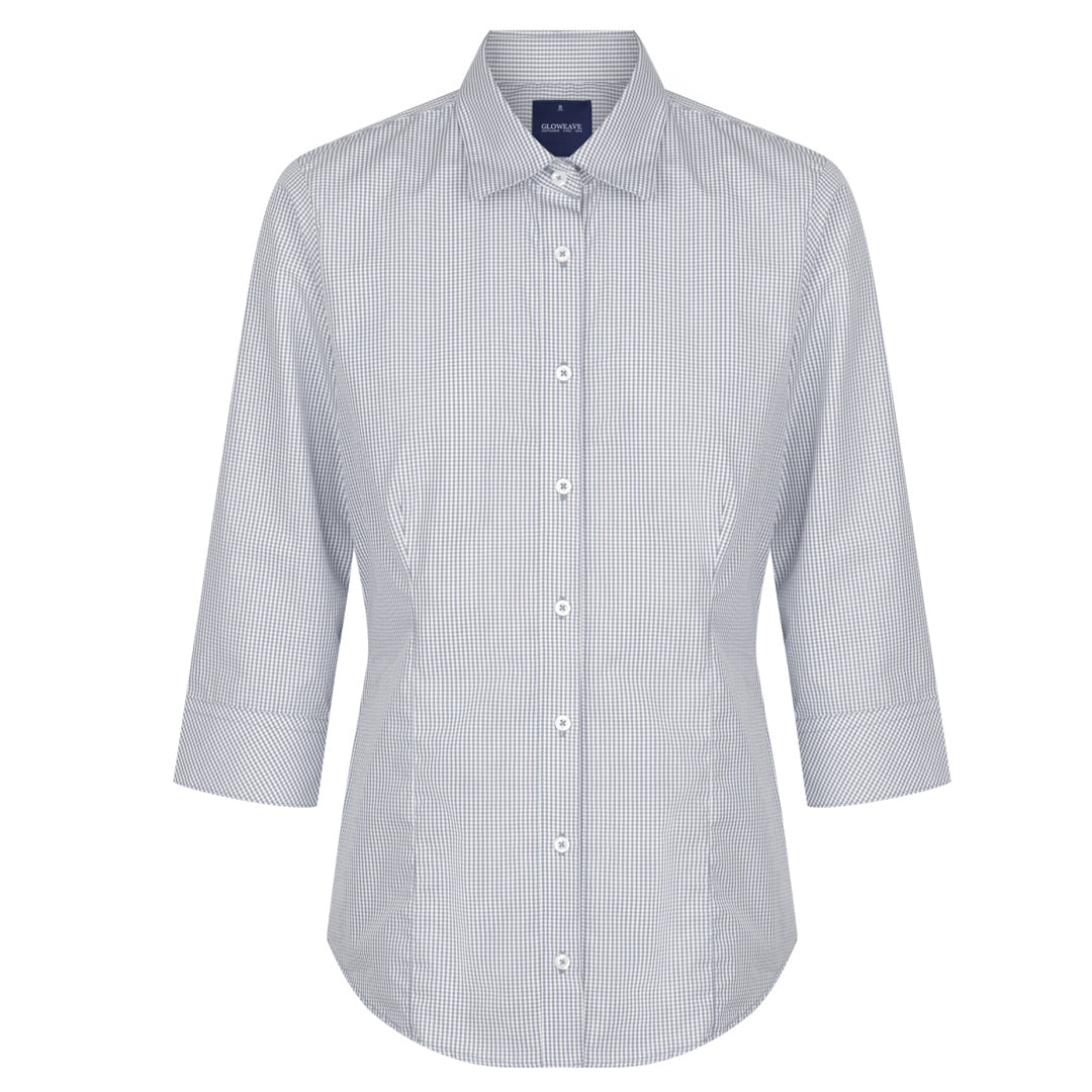 House of Uniforms The Westgarth Shirt | Ladies | 3/4 Sleeve | Classic Plus Gloweave Grey