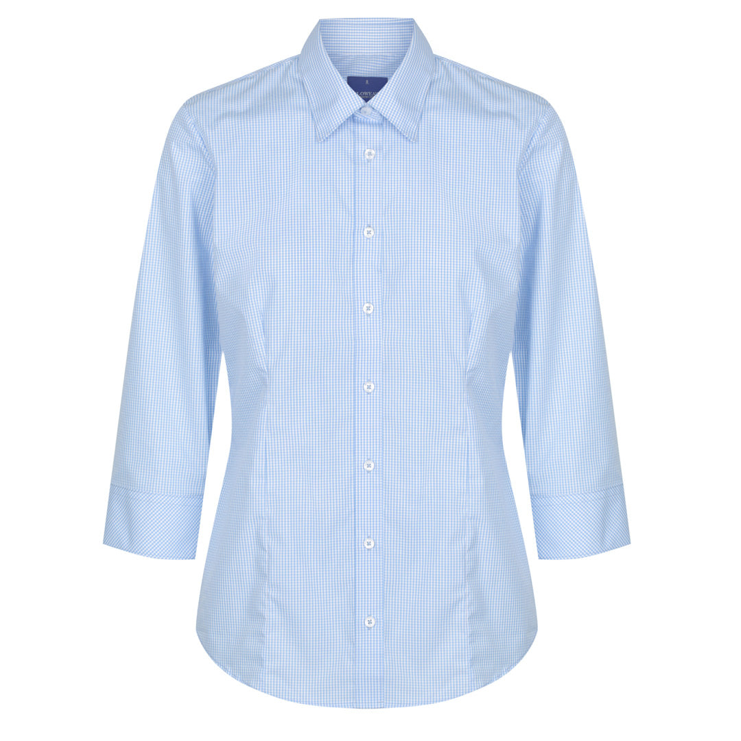 House of Uniforms The Westgarth Shirt | Ladies | 3/4 Sleeve | Classic Plus Gloweave Sky