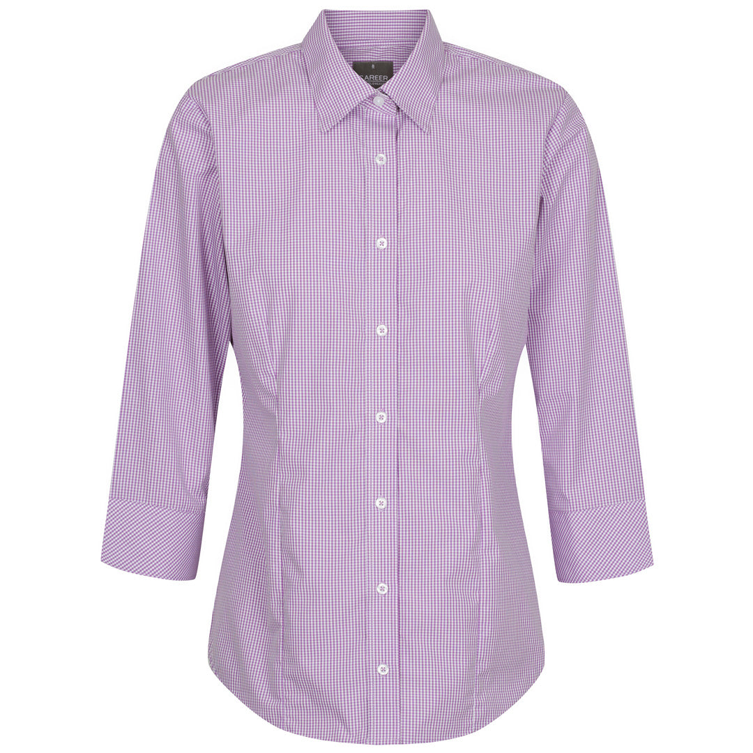 House of Uniforms The Westgarth Shirt | Ladies | 3/4 Sleeve | Classic Fit Gloweave Lilac