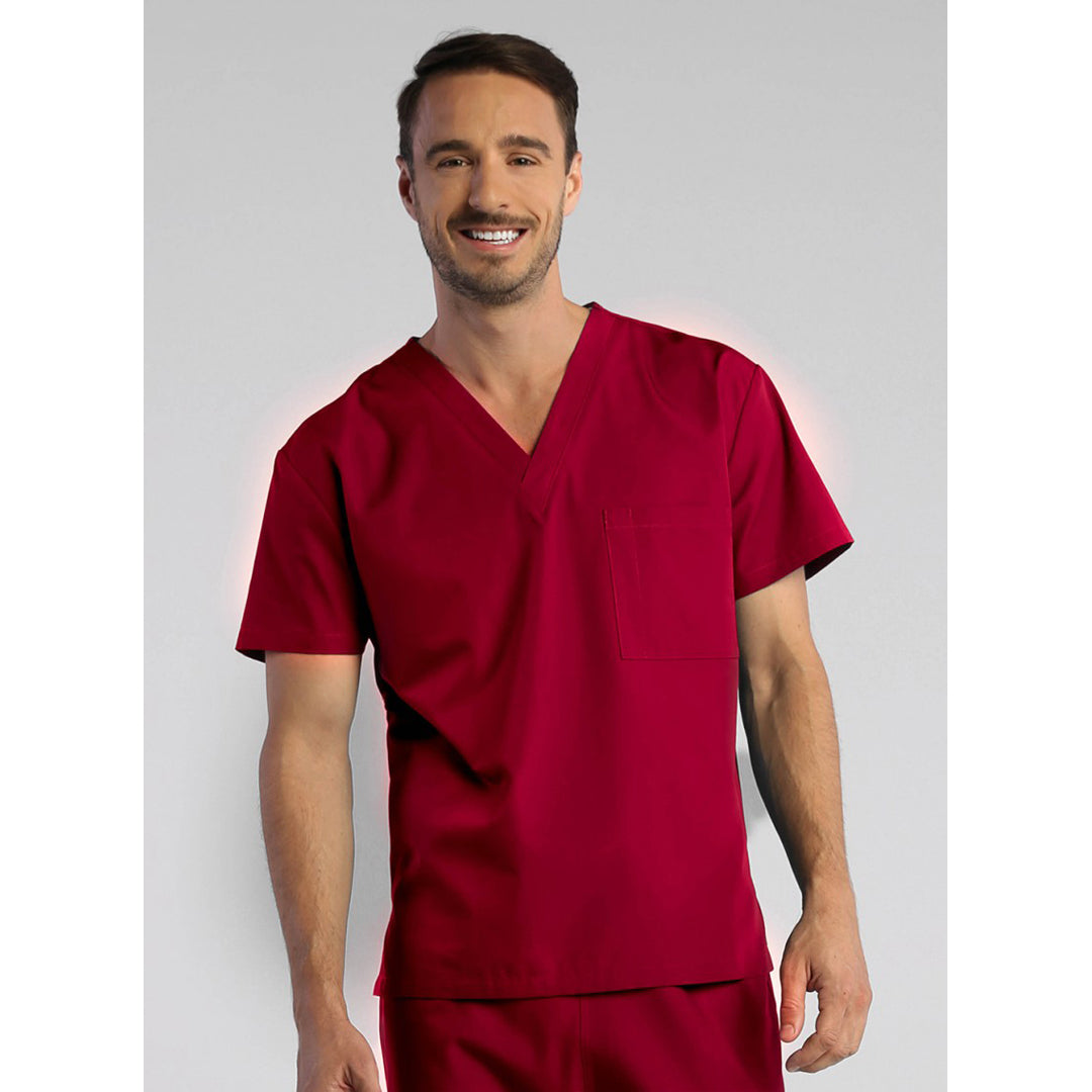 House of Uniforms The Red Panda Scrub Top | Unisex Maevn Red