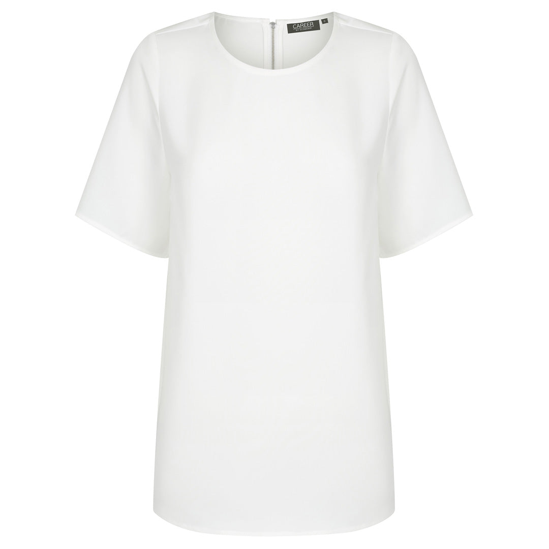 House of Uniforms The Taylor Top | Ladies | Short Sleeve Gloweave Ivory