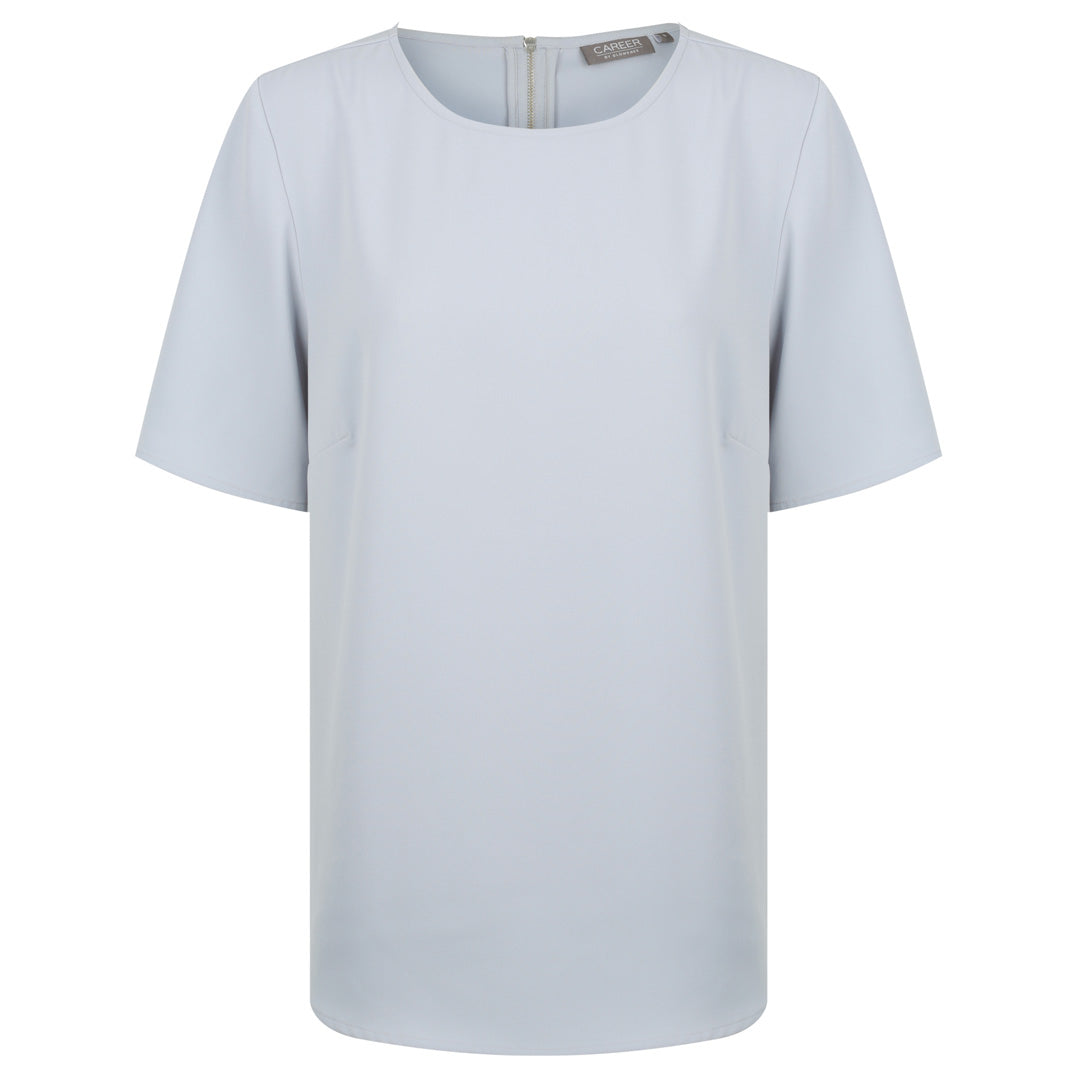 House of Uniforms The Taylor Top | Ladies | Short Sleeve Gloweave Silver