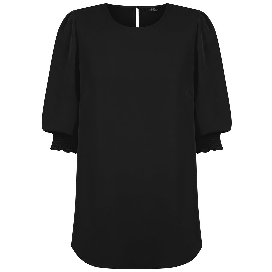 House of Uniforms The Lola Top | Ladies | Half Sleeve Gloweave Black
