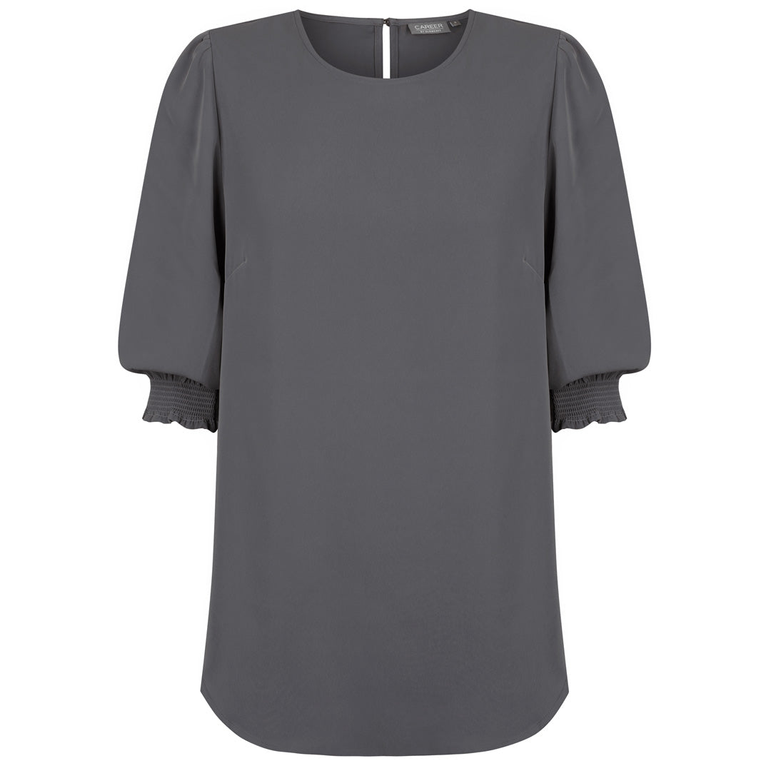 House of Uniforms The Lola Top | Ladies | Half Sleeve Gloweave Charcoal