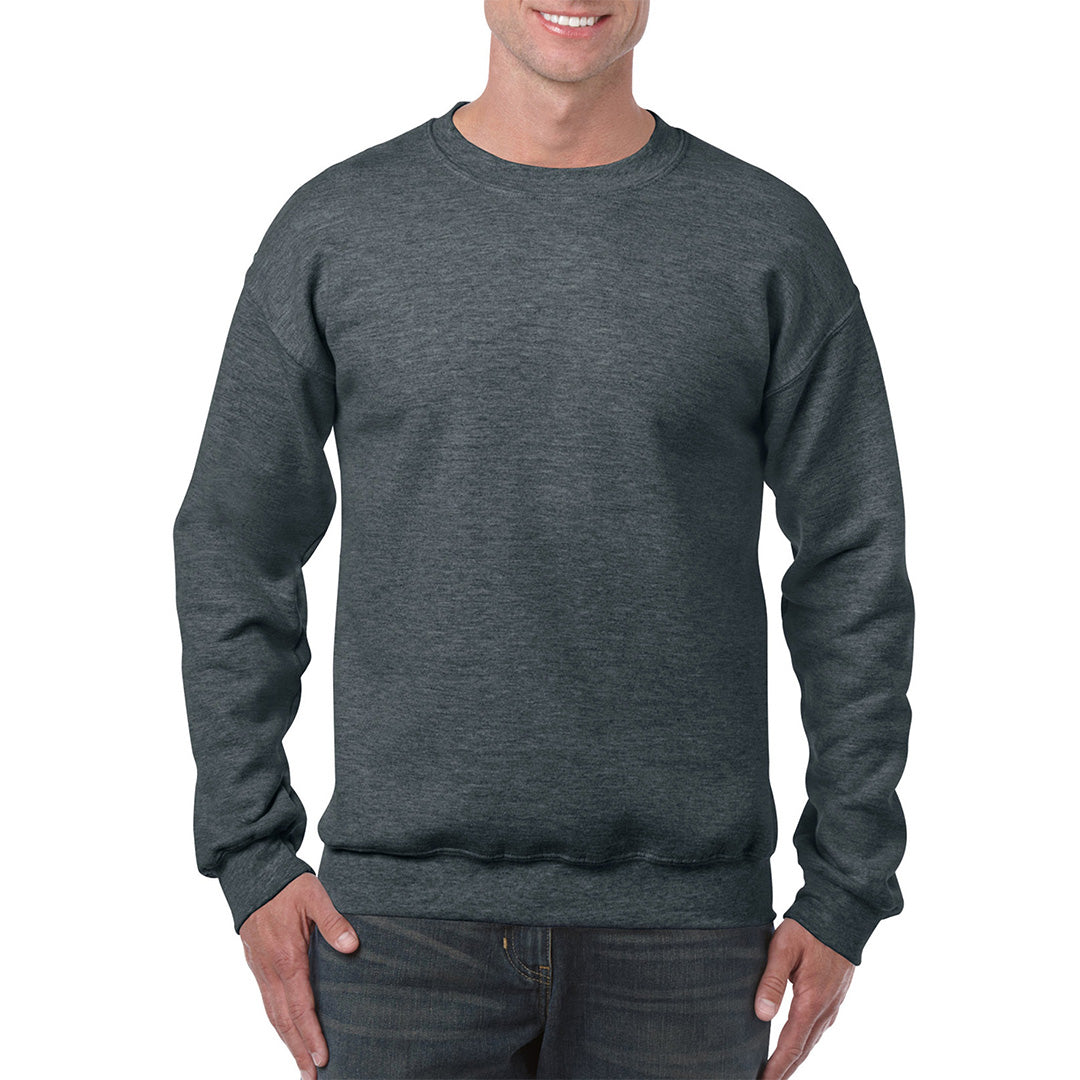 House of Uniforms The Heavy Blend Crewneck Sweatshirt | Adults Gildan Charcoal Marle