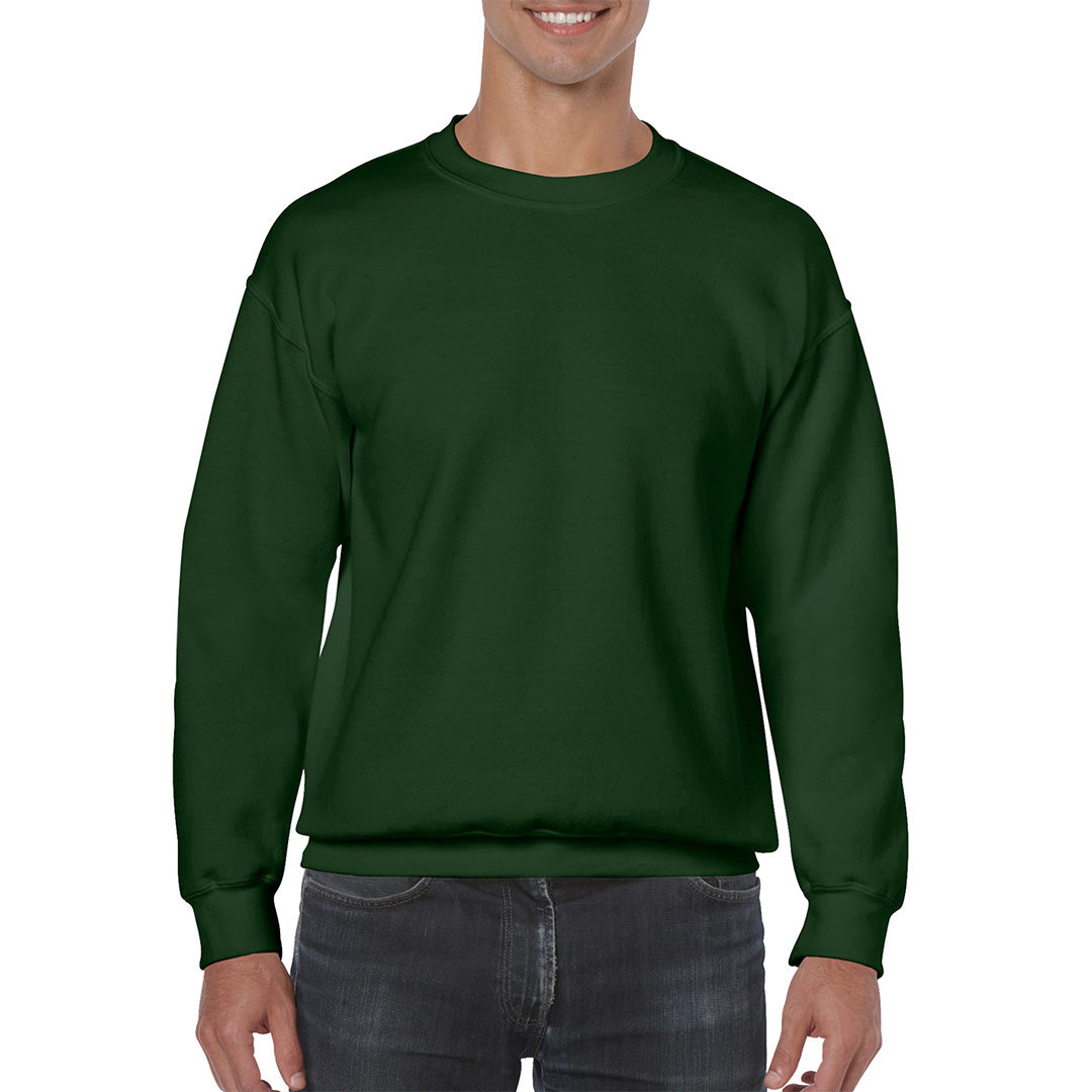 House of Uniforms The Heavy Blend Crewneck Sweatshirt | Adults Gildan Forest Green
